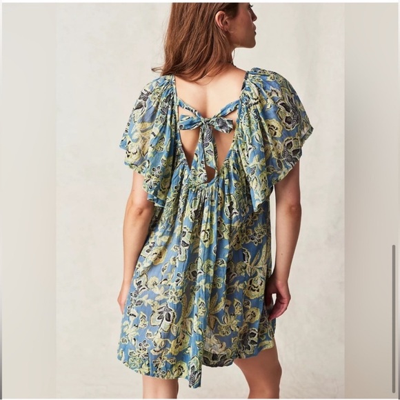 NEW Free People Kauai Getaway Tunic Dress in Ocean Combo Small